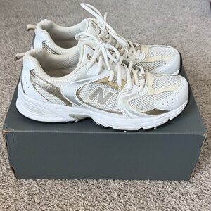 New Balance Women's Cream, Gold and Beige Sneakers